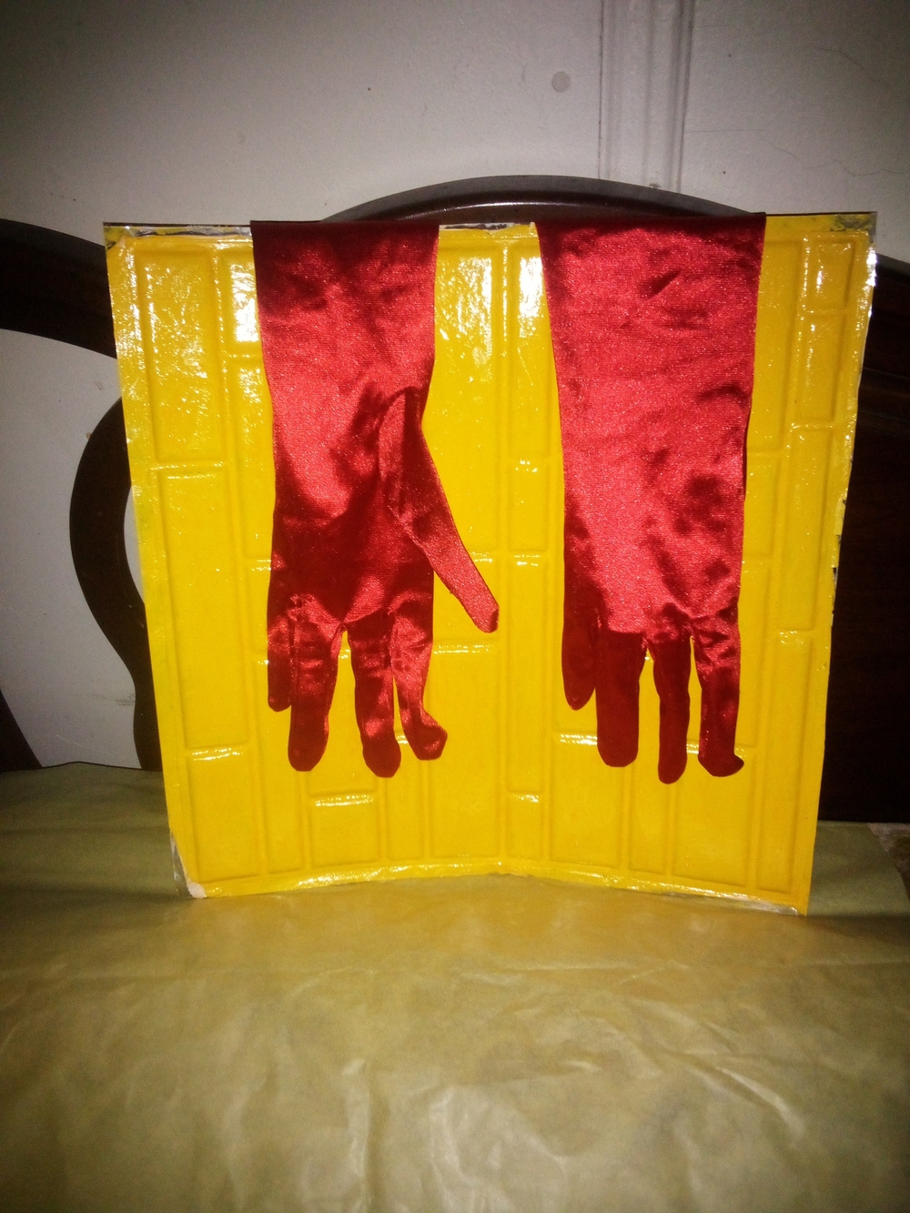 Long Red Satin Opera Gloves Costume Halloween Dress Up